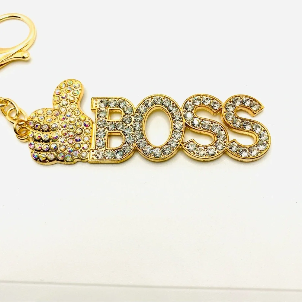 NWT Purse charm Keychain Boss in Crystal